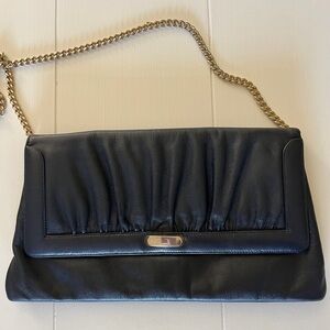 Vintage Susan Gail Leather Clutch with Gold Chain